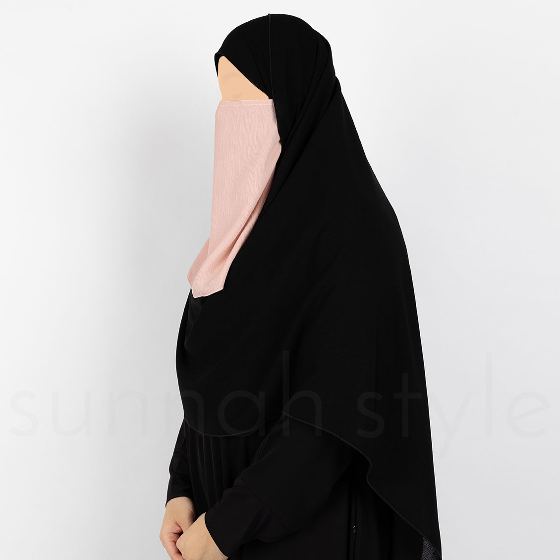 Sunnah Style Brushed Half Niqab Grapefruit